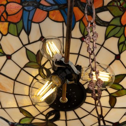 Brilagi - Tiffany-Hängeleuchte mit Kette JUNGLE 3xE27/60W/230V Ø 50 cm