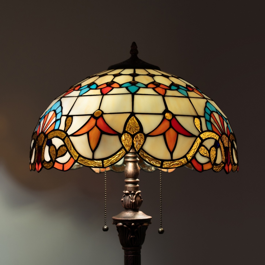 Brilagi - Tiffany-Stehlampe aus Buntglas MIRABELLA 2xE27/60W/230V