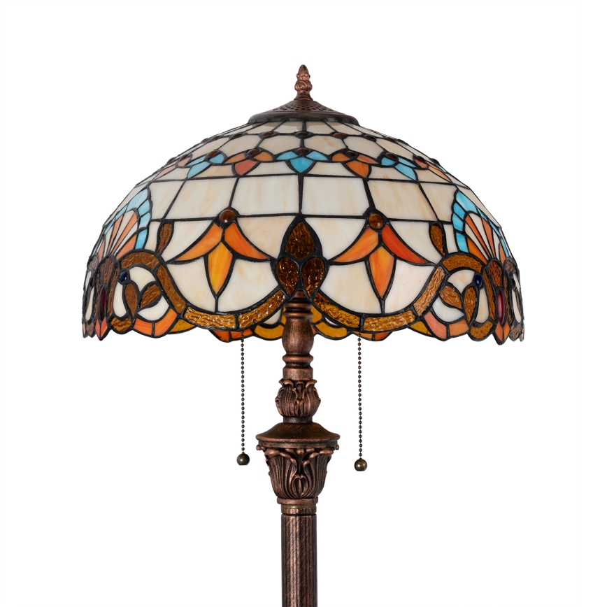 Brilagi - Tiffany-Stehlampe aus Buntglas MIRABELLA 2xE27/60W/230V