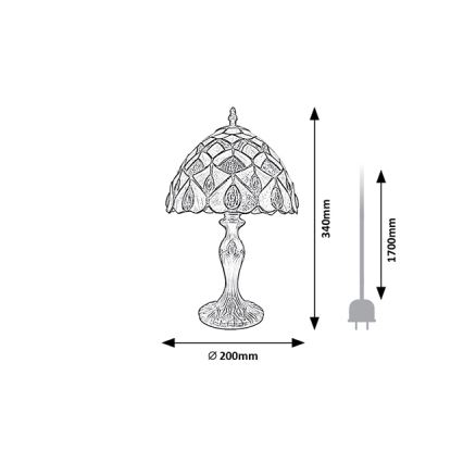 Brilagi - Tiffany-Tischlampe MARGARET 1xE14/40W/230V