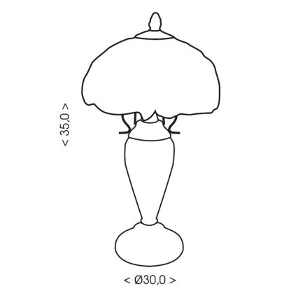 Brilagi - Tiffany-Tischlampe SIENNA 1xE27/60W/230V + 1xE14/40W