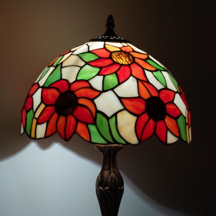 Brilagi - Tiffany-Tischlampe SUNFLOWER 1xE27/60W/230V