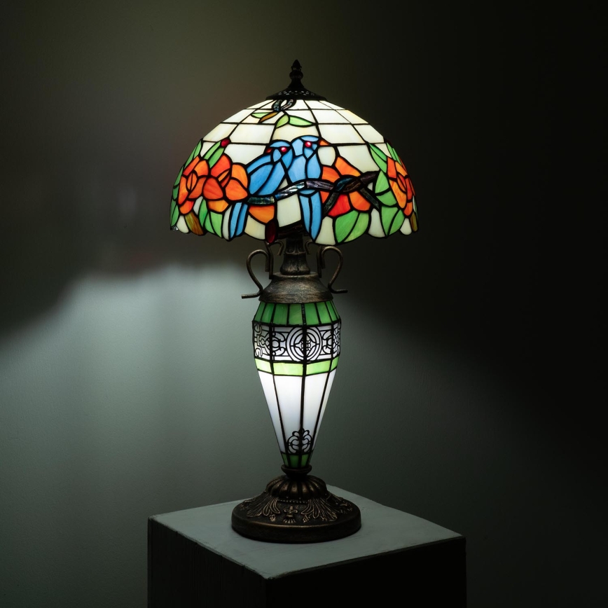Brilagi - Tiffany-Tischleuchte JUNGLE 1xE27/60W/230V + 1xE14/40W