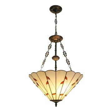 Brilagi - Tiffany-Vitrage-Hängeleuchte an Kette FOLIA 3xE27/60W/230V Ø 50 cm