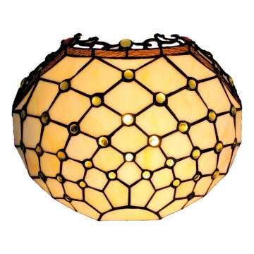 Brilagi - Tiffany-Wandleuchte aus Buntglas, Elfenbein, 1xE14/40W/230V