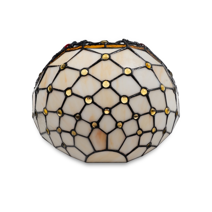 Brilagi - Tiffany-Wandleuchte aus Buntglas, Elfenbein, 1xE14/40W/230V
