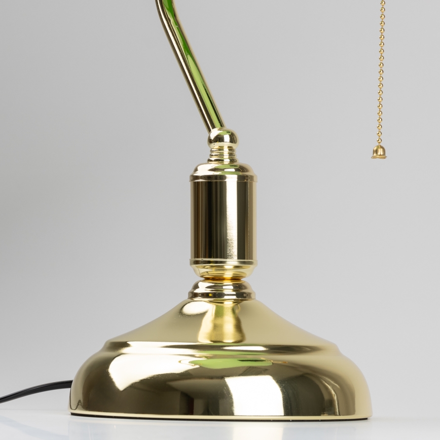 Brilagi - Tischlampe BANK OFFICE 1xE27/60W/230V goldfarben/grün