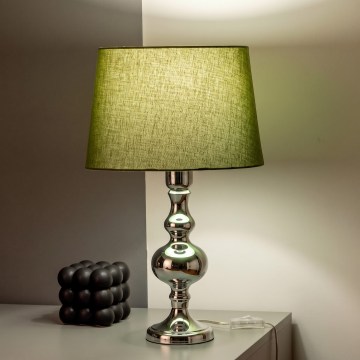 BRILAGI - Tischlampe CERIA 1xE27/60W/230V Ø 30 cm glänzender Chrom/Grün