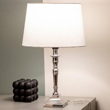 BRILAGI - Tischlampe CERIA 1xE27/60W/230V Ø 30 cm silber/weiß