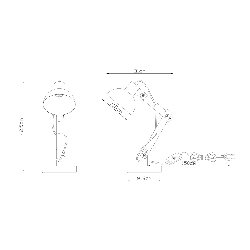 Brilagi - Tischlampe FOCUS 1xE27/40W/230V weiß