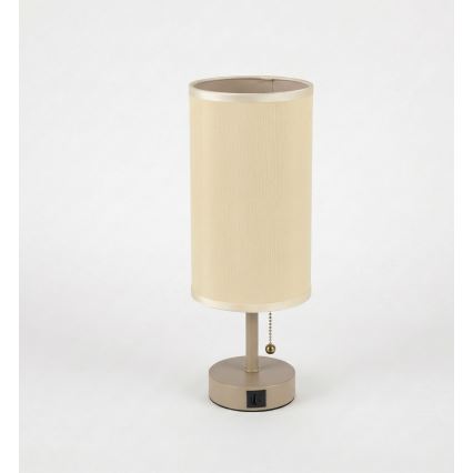 Brilagi - Tischlampe mit USB-Anschluss TABLON 1xE27/25W/230V beige/creme
