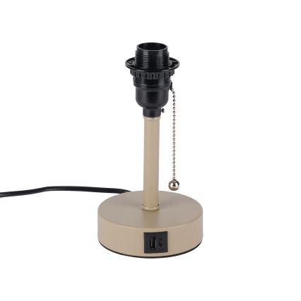 Brilagi - Tischlampe mit USB-Anschluss TABLON 1xE27/25W/230V beige/creme