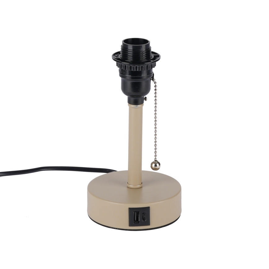 Brilagi - Tischlampe mit USB-Anschluss TABLON 1xE27/25W/230V beige/creme