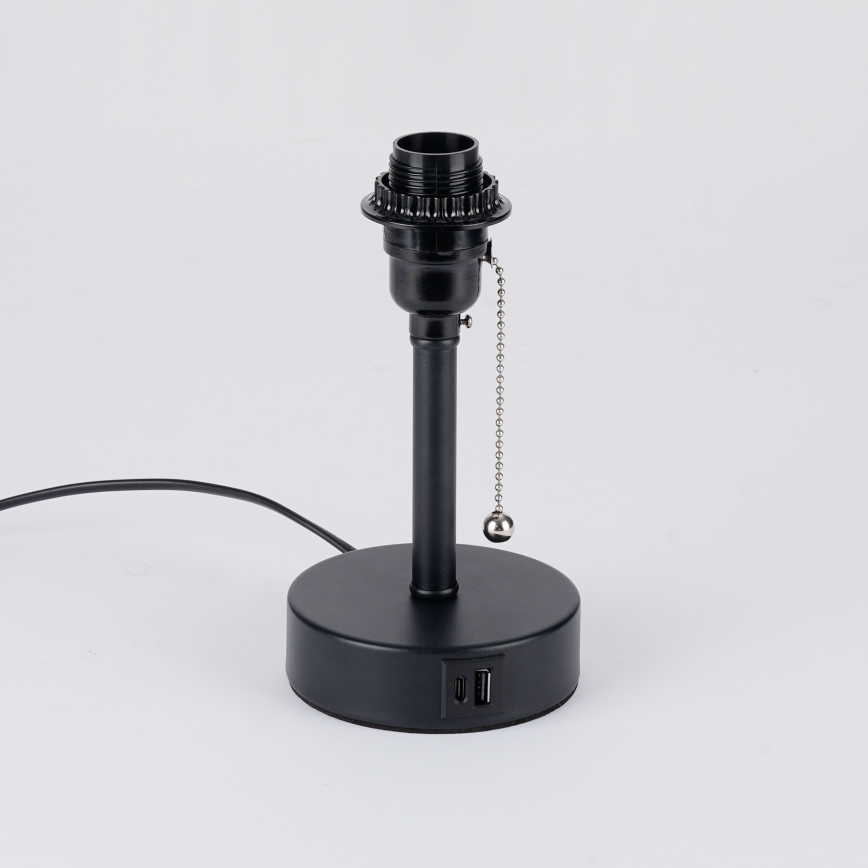 Brilagi - Tischlampe mit USB-Anschluss TABLON 1xE27/25W/230V schwarz