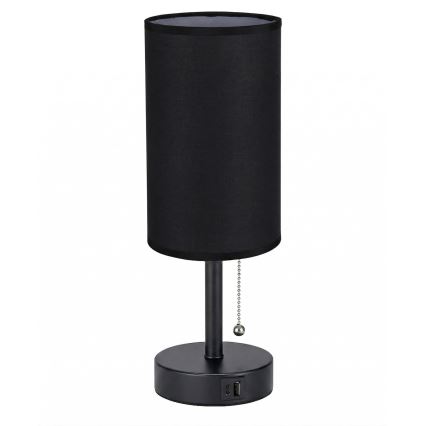 Brilagi - Tischlampe mit USB-Anschluss TABLON 1xE27/25W/230V schwarz
