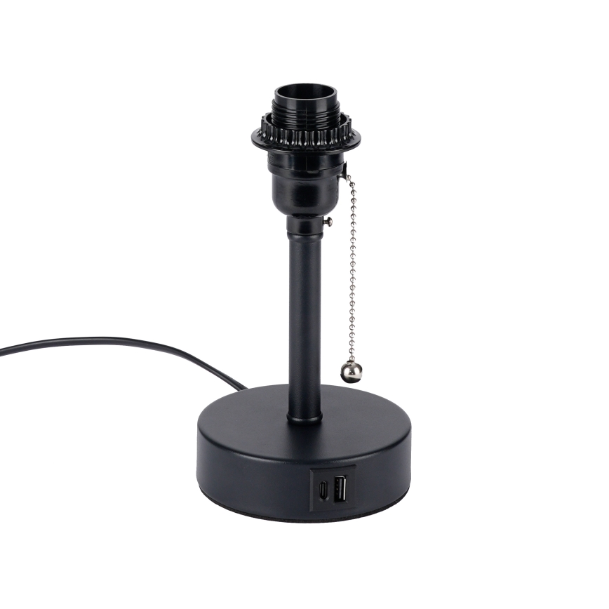Brilagi - Tischlampe mit USB-Anschluss TABLON 1xE27/25W/230V schwarz