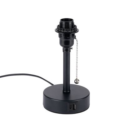 Brilagi - Tischlampe mit USB-Anschluss TABLON 1xE27/25W/230V schwarz/weiß