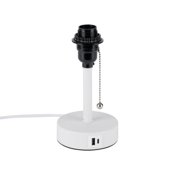 Brilagi - Tischlampe mit USB-Anschluss TABLON 1xE27/25W/230V weiß