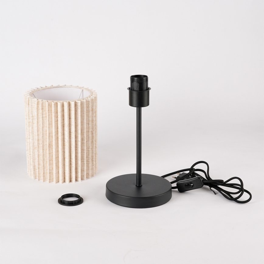 Brilagi - Tischlampe NORDIC WAVE 1xE27/15W/230V Leinen/Schwarz