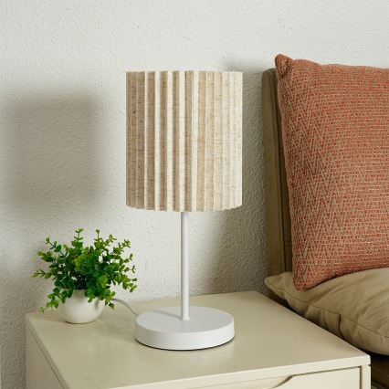 Brilagi - Tischlampe NORDIC WAVE 1xE27/15W/230V Leinen/weiß