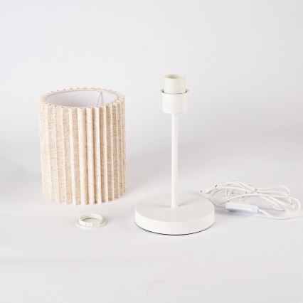 Brilagi - Tischlampe NORDIC WAVE 1xE27/15W/230V Leinen/weiß