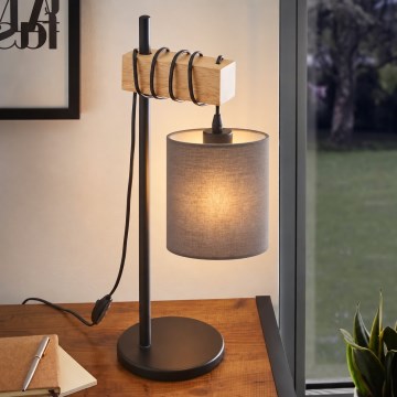 BRILAGI - Tischlampe NUBILA 1xE27/40W/230V braun/schwarz/anthrazit