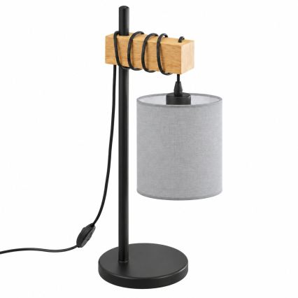 BRILAGI - Tischlampe NUBILA 1xE27/40W/230V braun/schwarz/hellgrau