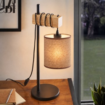 BRILAGI - Tischlampe NUBILA 1xE27/40W/230V braun/schwarz
