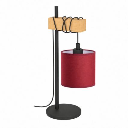 BRILAGI - Tischlampe NUBILA 1xE27/40W/230V braun/schwarz/pompejanisch-rot