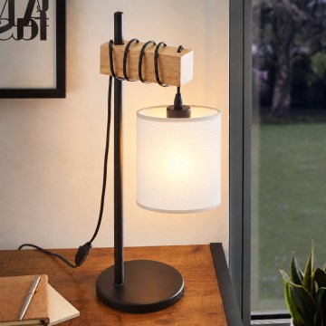 BRILAGI - Tischlampe NUBILA 1xE27/40W/230V braun/schwarz/weiß
