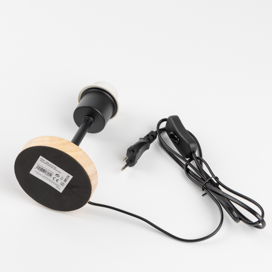 Brilagi - Tischlampe NUBILA WOOD 1xE27/25W/230V Eiche/Schwarz/Orange