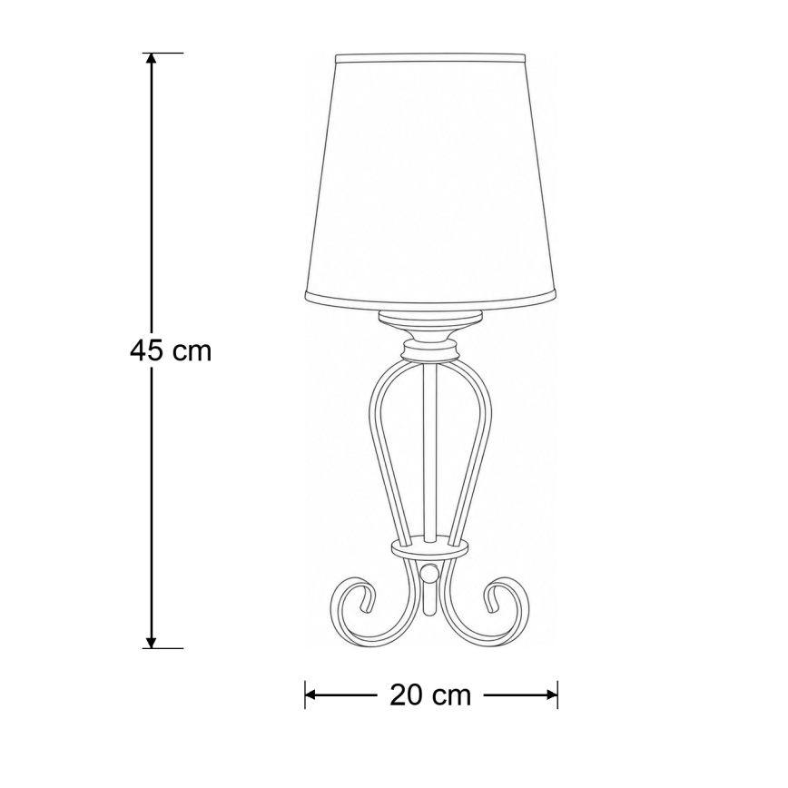 BRILAGI - Tischlampe SONIA 1xE27/15W/230V cremefarben/Patina
