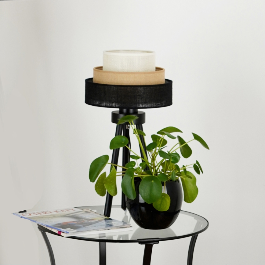 Brilagi - Tischleuchte ASPEN LUNETA 1xE27/15W/230V schwarz/beige/cremefarben