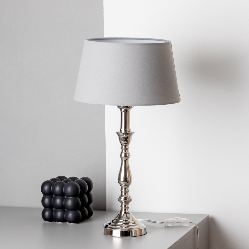 Brilagi - Tischleuchte CERIA, 1x E27/60W/230V, Ø 25 cm, hochglänzender Chrom/Grau