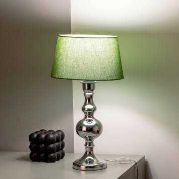 BRILAGI - Tischleuchte CERIA 1xE27/60W/230V Ø 25 cm glänzender Chrom/Grün