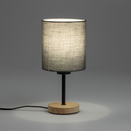 Brilagi - Tischleuchte NUBILA WOOD 1xE27/25W/230V Eiche/anthrazit