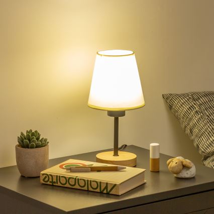 Brilagi - Tischleuchte NUBILA WOOD 1xE27/25W/230V Eiche/cremefarben