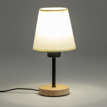 Brilagi - Tischleuchte NUBILA WOOD 1xE27/25W/230V Eiche/cremefarben