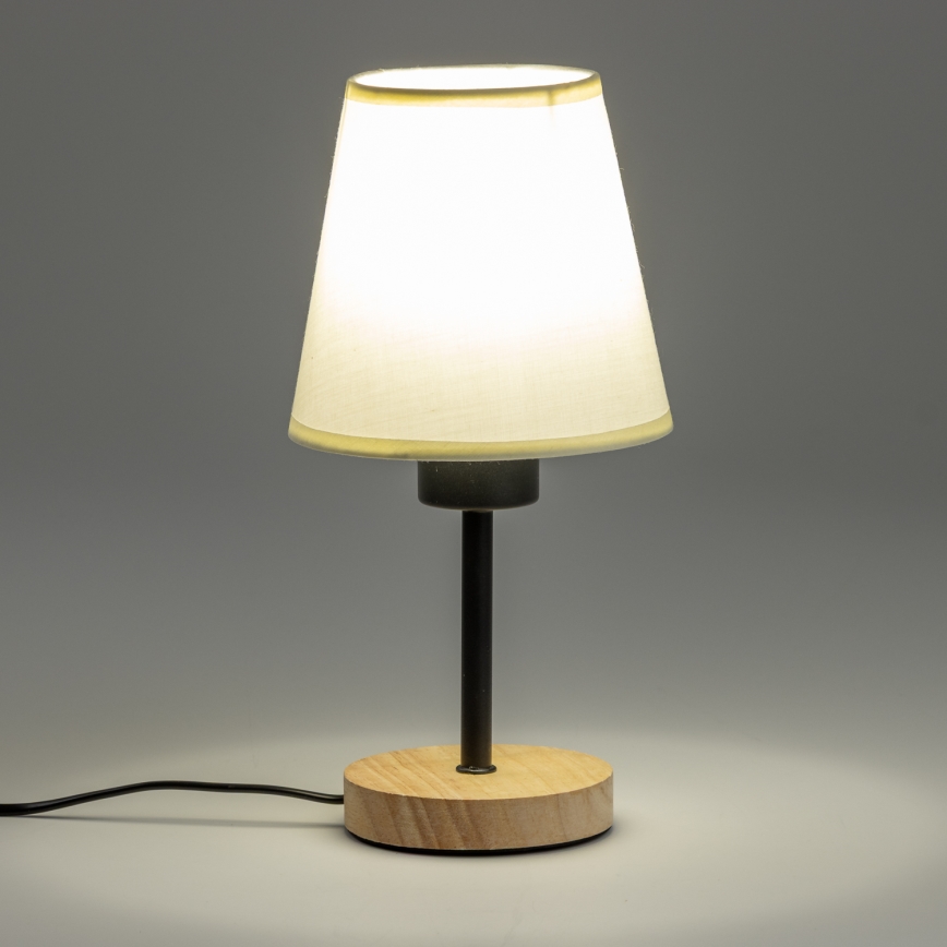Brilagi - Tischleuchte NUBILA WOOD 1xE27/25W/230V Eiche/cremefarben