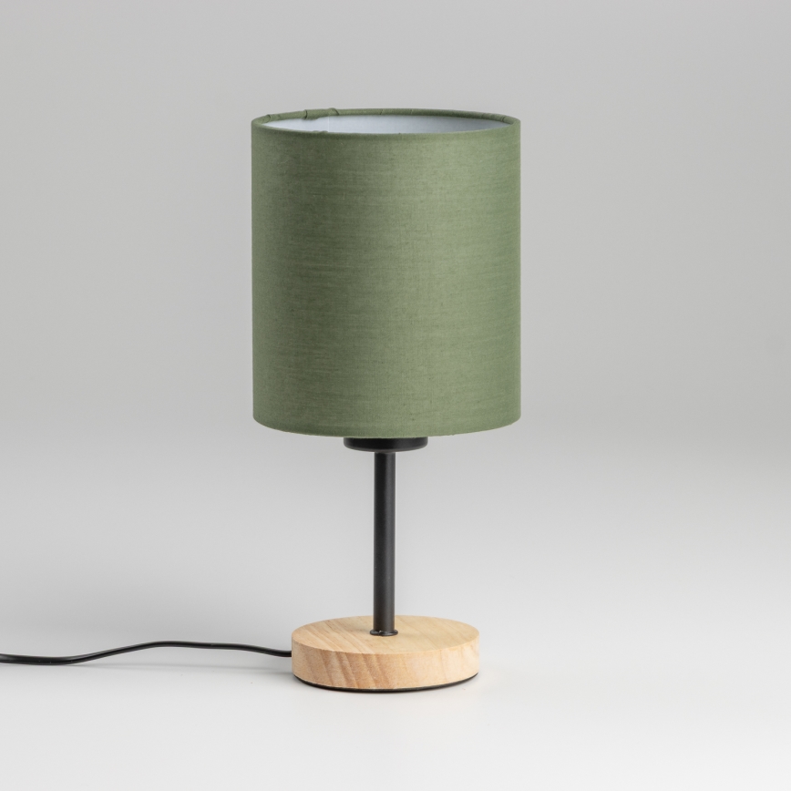 Brilagi - Tischleuchte NUBILA WOOD 1xE27/25W/230V Eiche/grün