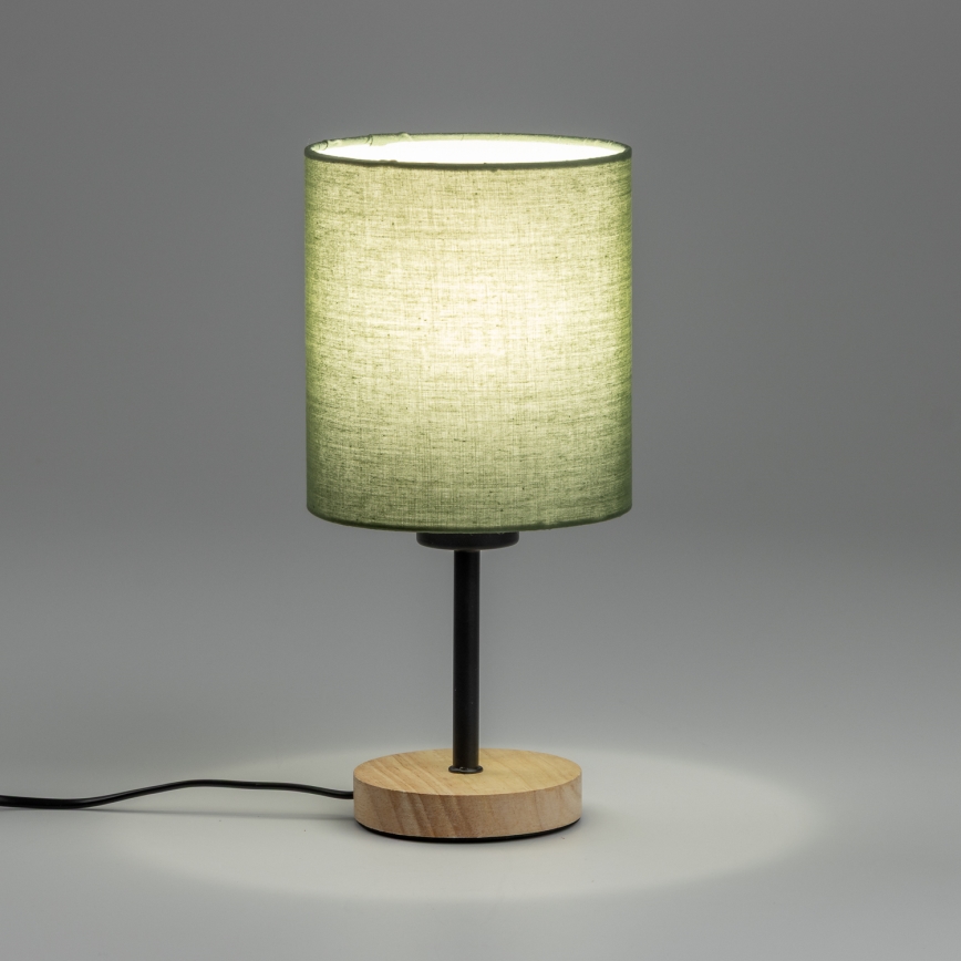 Brilagi - Tischleuchte NUBILA WOOD 1xE27/25W/230V Eiche/grün
