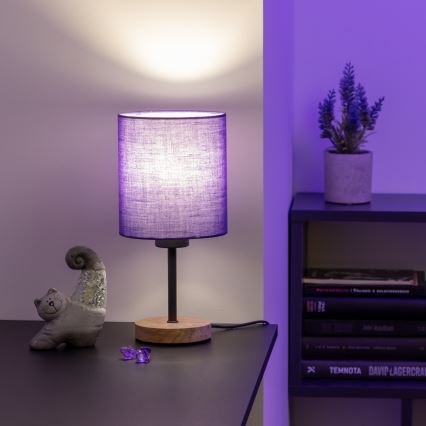 Brilagi - Tischleuchte NUBILA WOOD 1xE27/25W/230V Eiche/schwarz