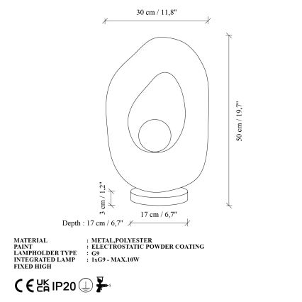 Brilagi - Tischleuchte WABI SABI 1xG9/8W/230V weiß