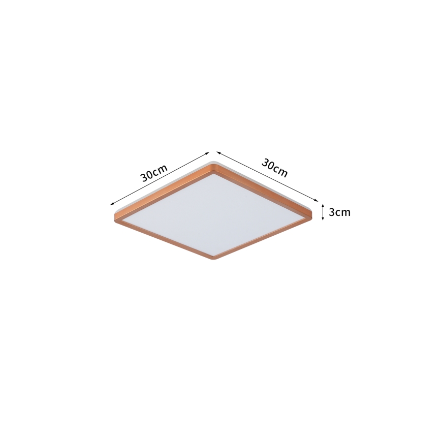 Brilagi - LED-Deckenleuchte für Badezimmer ULTRA SLIM LED/18W/230V 30x30 cm Roségold IP54