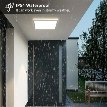 Brilagi - LED-Badezimmer-Deckenleuchte ULTRA SLIM LED/18W/230V 30x30 cm Silber IP54