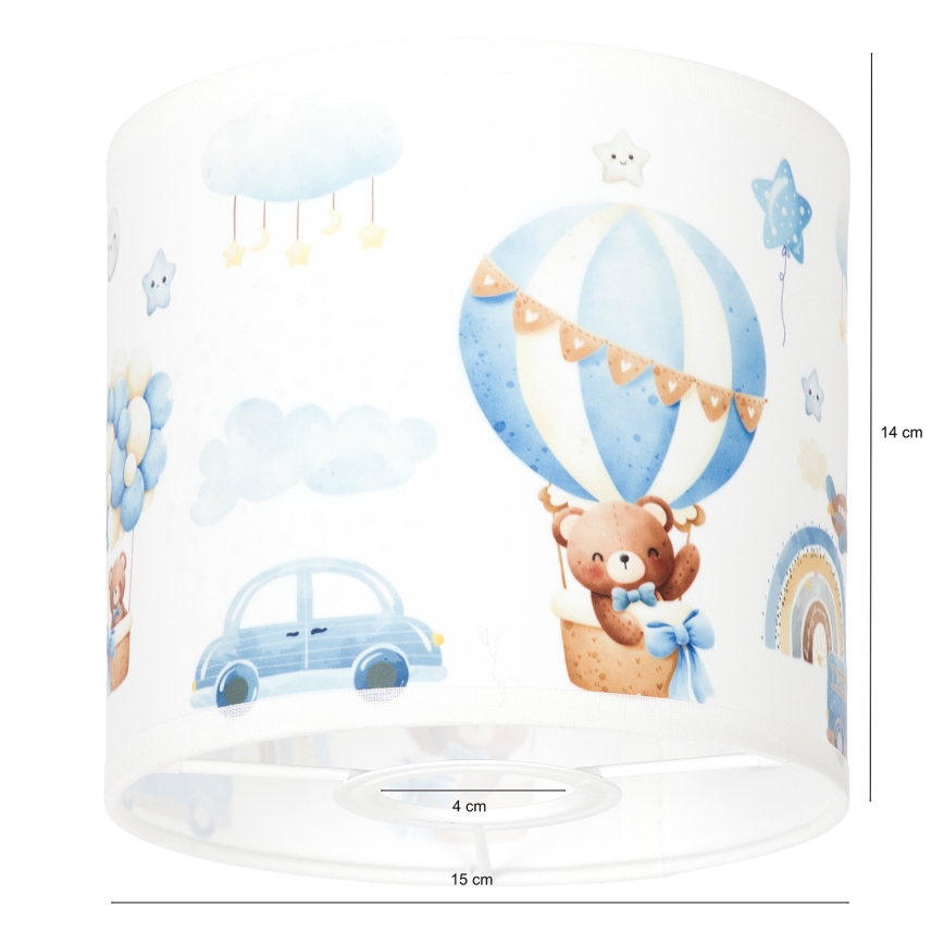 BRILAGI - Universal-Lampenschirm BOBO E27 Ø 15 cm weiß/blau/Bärchen