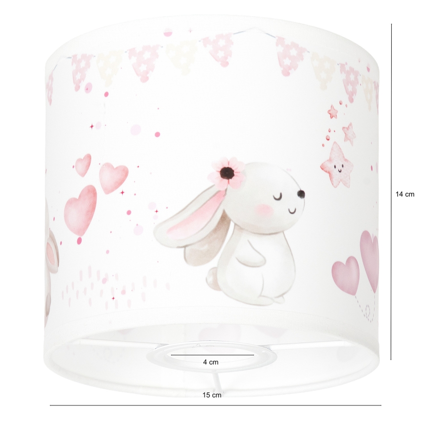 BRILAGI - Universeller Lampenschirm BOBO E27 Ø 15 cm, cremefarben mit Häschenmotiv