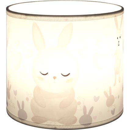 BRILAGI - Universeller Lampenschirm BOBO E27, Ø 15 cm, weiß/Hasenmotiv