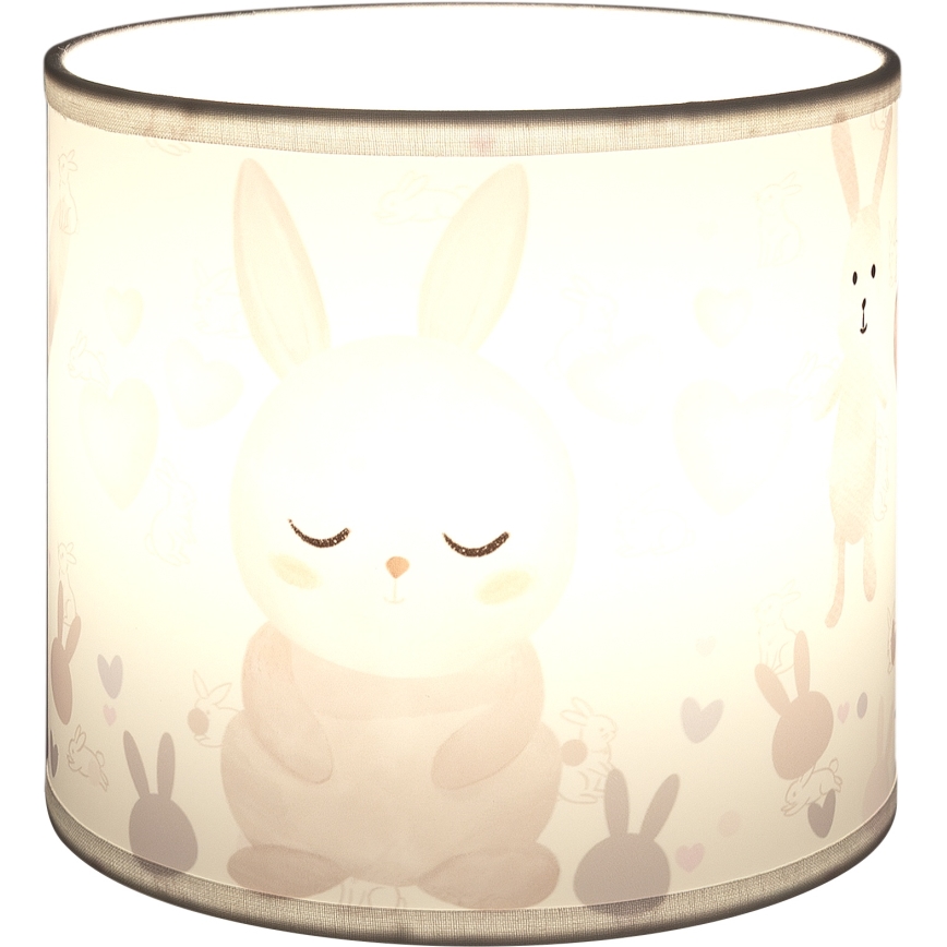 BRILAGI - Universeller Lampenschirm BOBO E27, Ø 15 cm, weiß/Hasenmotiv