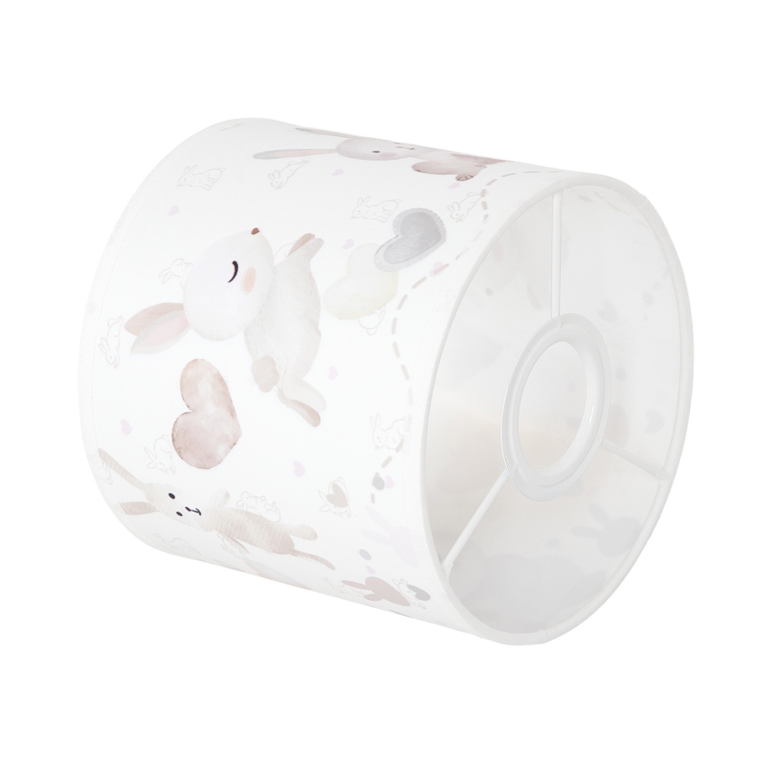 BRILAGI - Universeller Lampenschirm BOBO E27, Ø 15 cm, weiß/Hasenmotiv